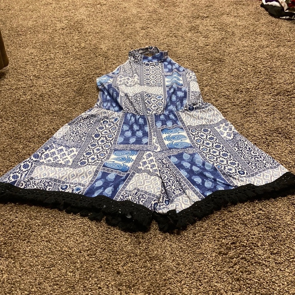 3/$30. Reposh. Blue multi patterned cute romper.